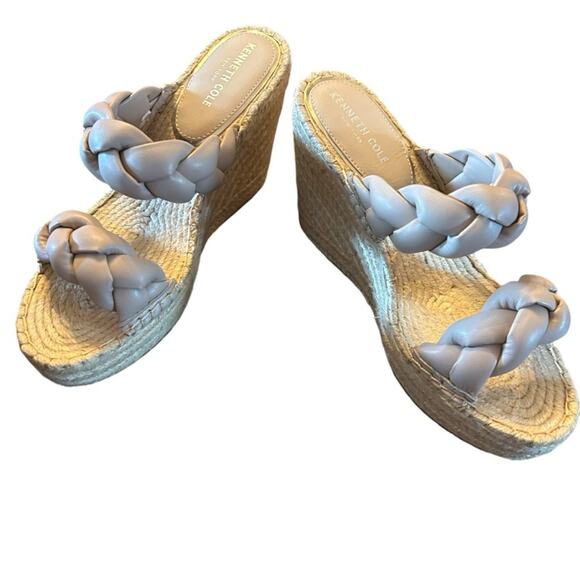 Kenneth Cole Olivia Braid Slip On Espadrille Wedge Platform  Sandals NEW 10 - Picture 6 of 11